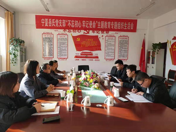 寧夏岳氏黨支部召開(kāi)“不忘初心，牢記使命”主題教育專題組織生活會(huì)